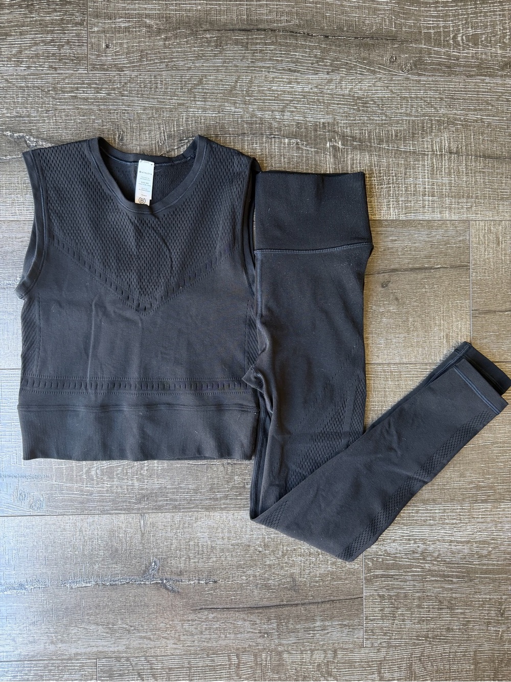 Athleta Black Seamless Workout Matching Set – Size XXS/XS
